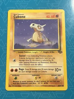 1st Edition Cubone 50/64 Jungle Set - Common Pokemon Card N/M (755) - Image 1