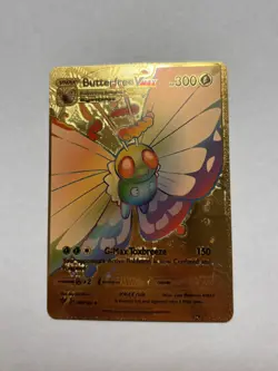 Butterfree VMAX Rainbow HP300 Gold Foil Fan Art Display Card NM - Image 1