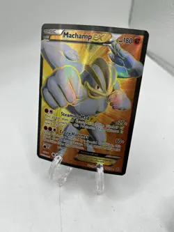 Machamp EX Ultra Rare Holo Full Art Pokemon Card 90/98 XY Ancient Origins - LP - Image 1