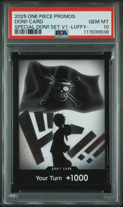 2025 ONE PIECE PROMOS SPECIAL DON!! SET VOL.1 -LUFFY- DON!! CARD PSA 10 - Image 1