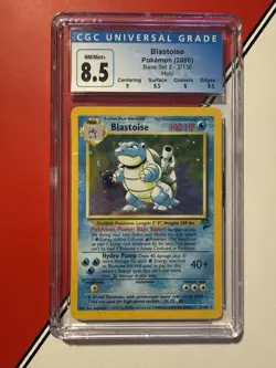 CGC 8.5 Blastoise Base Set 2 2/130 Holo 2000 Pokemon Card NM/MINT+ Swirl - Image 1