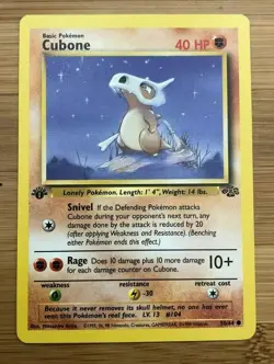 Pokemon Cubone Basic Card 50/64 1999 1st Edition - Image 1