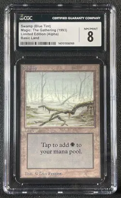 SWAMP BLUE TINT CGC 8 1993 MAGIC: THE GATHERING MTG ALPHA #NNO BASIC LAND 8169 - Image 1