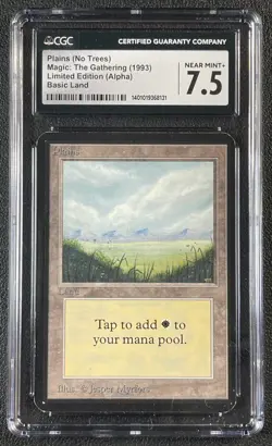 PLAINS NO TREES CGC 7.5 MAGIC THE GATHERING MTG 1993 LIMITED EDITION BASIC LAND - Image 1