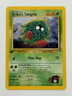 Pokemon Cards Erika's Tangela 79/132 1ST EDITION Gym Heroes WOTC Common - Image 1