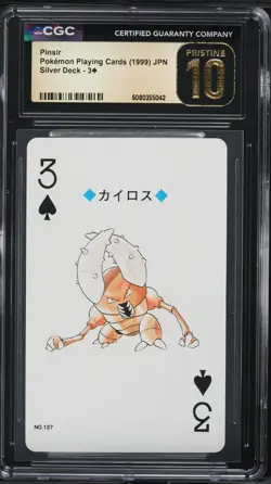 1999 Pokemon Japanese Playing Cards Silver Deck Pinsir CGC 10 PRISTINE - Image 1