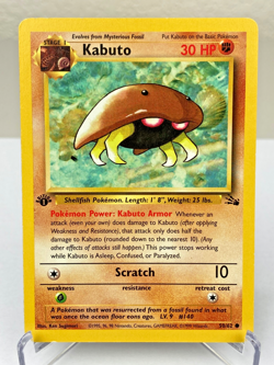 Kabuto 50/62 Fossil 1st Edition WOTC Pokemon Card - Lightly Played - Image 1
