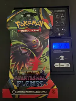Heavy! 32.15g Pokemon TCG ME Phantasmal Flames Sleeved Pack Sealed! - Image 1