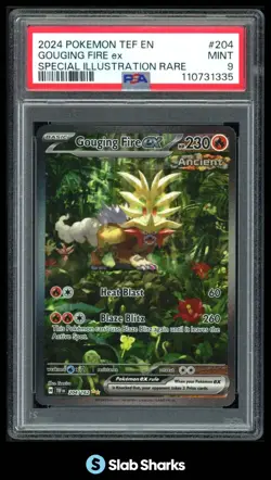 2024 POKEMON TEF EN #204/162 GOUGING FIRE EX SPECIAL ILLUSTRATION RARE PSA 9 - Image 1