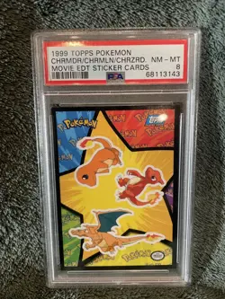 Charizard Evolution Set Pokemon Movie Edition Topps Sticker PSA 8 - Image 2