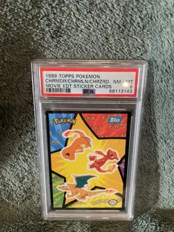 Charizard Evolution Set Pokemon Movie Edition Topps Sticker PSA 8 - Image 5