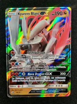 Carte Pokemon : Kyurem Blanc GX Ultra Rare 2018 Majeste Des Dragons 48/70 GD FR - Image 1