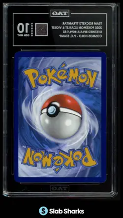 2025 POKEMON S&V DESTINED RIVALS #096/182 TEAM ROCKET'S TYRANITAR HOLO PC TAG 10 - Image 2