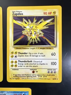 Pokemon 1999 Base Set HOLOS Lot of 3,Alakazam,Zapdos,Poliwrath - Image 3
