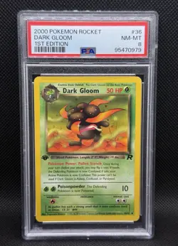 2000 Pokemon Team Rocket Dark Gloom #36 1st Edition PSA 8 - WOTC Vintage - Image 1