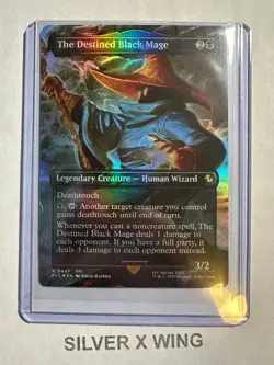 The Destined Black Mage Borderless Foil x1, MTG, Commander: Final Fantasy, NM - Image 1