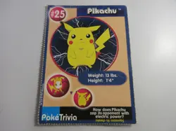 Pikachu PokeTrivia Burger King Pokemon Card Damaged - Image 1