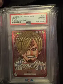 Sanji PRB01-001 Leader English Alt Art One Piece Card Game PSA 10 - Image 1