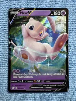 Pokemon Darkness Ablaze Mew v Holo Ultra Rare Card 69/189 NM Condition - Image 2