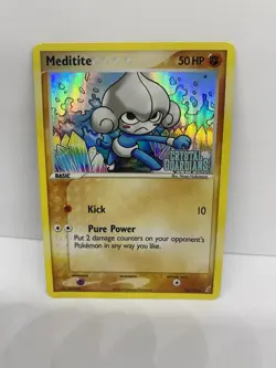 Meditite 56/100 Pokemon Card EX Crystal Guardians Reverse Holo Stamped - NM - Image 1