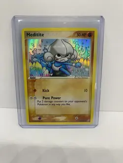 Meditite 56/100 Pokemon Card EX Crystal Guardians Reverse Holo Stamped - NM - Image 5