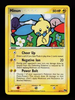 Minun 4/17 Holo Rare POP Series 3 Pokemon Card - Image 1