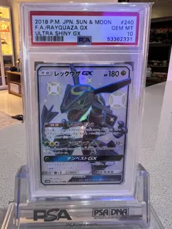 PSA 10 Gem Mint Rayquaza GX 240/150 Ultra Shiny GX FA 2018 Japanese Card Graded - Image 1