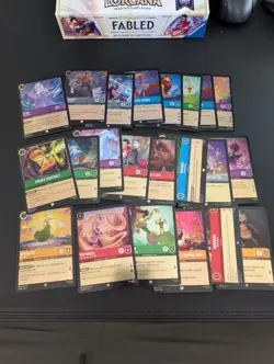 Disney Lorcana Fabled Cold Foil Lot! Common/Uncommon - 22 Total Cards! - Image 1