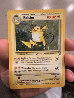 Pokemon TCG Raichu 16/130 Base Set 2 Holo Card - Image 1