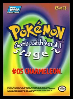 Charmander Charmeleon Charizard E4 E5 E6 of 12 Topps Movie Non-Holo Pokemon Card - Image 5
