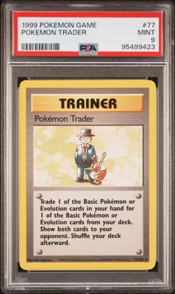 PSA 9 Pokemon Trader 77 Graded Pokemon Card 1999 Pokemon Game - Image 1