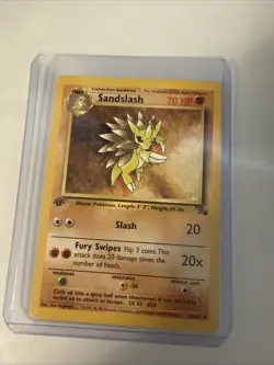 Pokemon TCG Sandslash Fossil, 1st Edition Uncommon Card 41/62 - Image 1