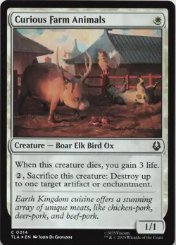 Curious Farm Animals - FOIL - C Avatar: The Last Airbender 14 - MTG - Image 1