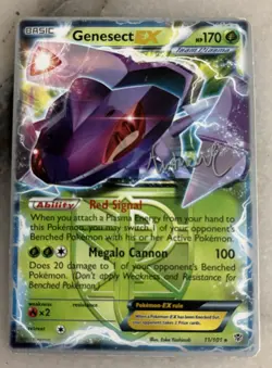 Genesect EX 11/101 2014 World Championship Ultra Rare Pokemon Card LP - MP - Image 1