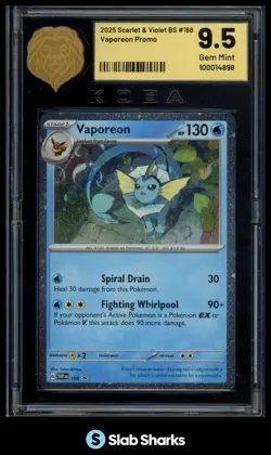 2023 POKEMON SV BLACK STAR PROMOS - SVP EN #168 VAPOREON KOBA 9.5 - Image 1