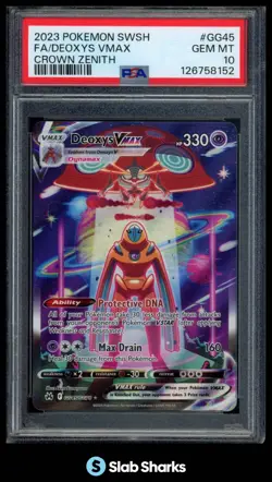 2023 POKEMON SWORD & SHIELD CROWN ZENITH #GG45/GG70 DEOXYS VMAX FULL ART PSA 10 - Image 1