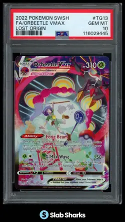 2022 POKEMON SWORD & SHIELD LOST ORIGIN ORBEETLE VMAX FA TRAINER GALLERY PSA 10 - Image 1