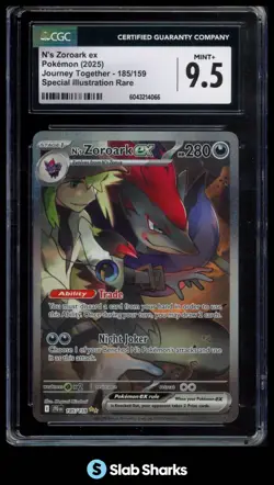 2025 POKEMON JOURNEY TOGETHER N'S ZOROARK EX SPECIAL ILLUSTRATION RARE CGC 9.5 - Image 1