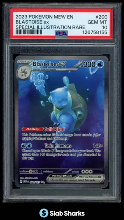 2023 POKEMON MEW EN #200/165 BLASTOISE EX SPECIAL ILLUSTRATION RARE PSA 10 - Image 1