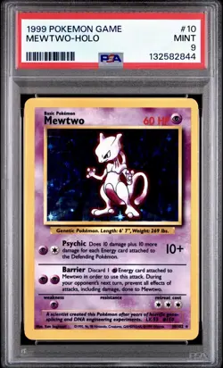 1999 Pokemon Game 10 Mewtwo-Holo PSA 9 - Image 1