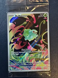 Sealed Mega Evolution Stamped Bulbasaur Pokemon 133/132 PERFECT CENTERING - Image 1