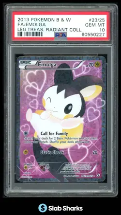 2013 POKEMON B&W LEGENDARY TREASURES #RC23/RC25 EMOLGA FULL ART RADIANT PSA 10 - Image 1