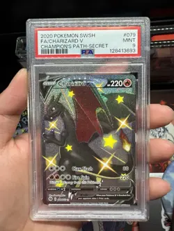 2020 Pokemon SWSH Champion's Path Charizard V Holo Full Art #079/073 PSA 9 - Image 1