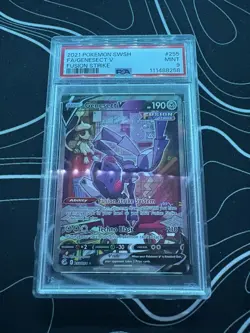 2021 Pokemon Fusion Strike Genesect V 255/264 FA Alt Art PSA 9 - Image 1