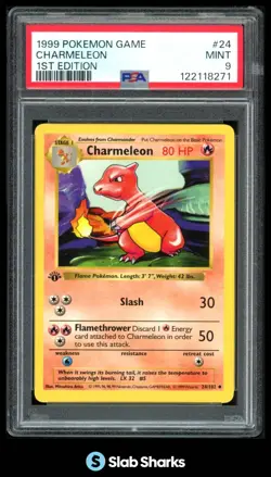 1999 POKEMON SET 1ST EDITION #24/102 CHARMELEON PSA 9 - Image 1