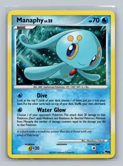 Pokemon TCG Manaphy 002/017 POP Series 9 Holo LP - Image 1