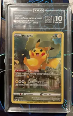 Pokemon Pikachu Crown Zenith Galarian Gallery Full Art #GG30 TAG 10 Gem Mint - Image 1