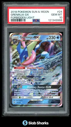 2018 POKEMON SUN & MOON FORBIDDEN LIGHT #24/131 GRENINJA GX PSA 10 - Image 1