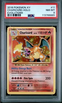 2016 POKEMON XY EVOLUTIONS #11 CHARIZARD-HOLO EVOLUTIONS PSA 8 - Image 1