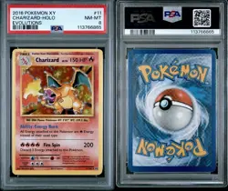 2016 POKEMON XY EVOLUTIONS #11 CHARIZARD-HOLO EVOLUTIONS PSA 8 - Image 3
